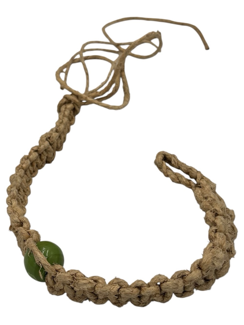 1 Of 1 15.5” Handmade Thick Hemp 6.5” Adjustable Necklace W/ Pendant